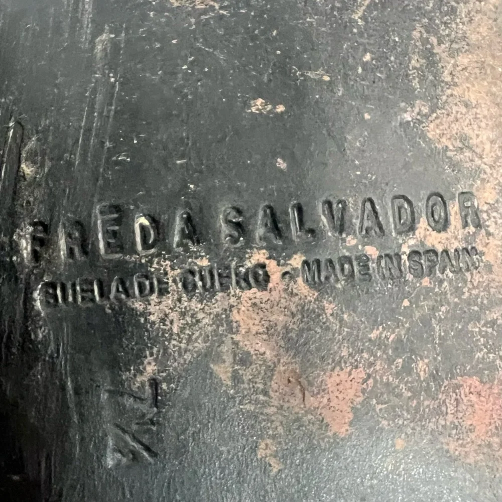 Freda Salvador Black Leather Croc Embossed D'Orsay Slip On Loafer Flat Women 7.5 - Picture 14 of 15